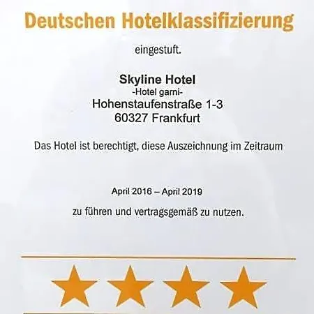 Skyline Frankfurt 酒店 4*